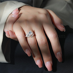 Anillos abiertos de latón con micro pavé de circonita cúbica&nbsp;WGF4155-01