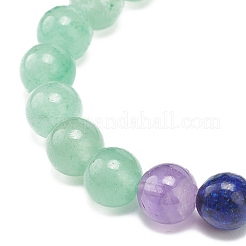 Bracelet stretch perlé rectangle d'aventurine verte naturelle et pierres mélangées&nbsp;BJEW-JB08981-01