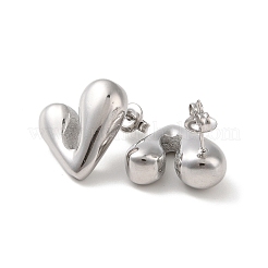 Boucles d'oreilles à tige en acier inoxydable 304 en forme de cœur&nbsp;EJEW-L272-033P-04