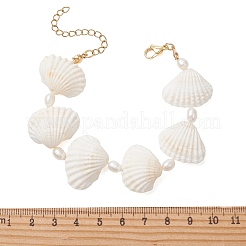 Natürliche Spiralmuscheln und Süßwasserperlen für Damen&nbsp;BJEW-TA00746