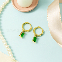 3 par de pendientes de aro con micropavé de circonita cúbica de latón en 3 colores&nbsp;EJEW-GO0003-21