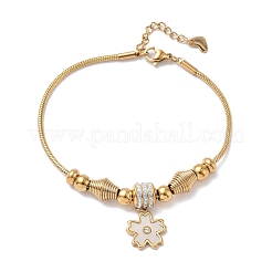 Charm-Armbänder aus Polymer-Ton im europäischen Stil und 201 Edelstahl und natürlichen Muscheln&nbsp;BJEW-G765-03G-01