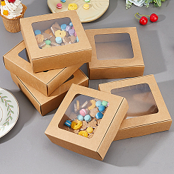 Boîte de rangement de bonbons en papier kraft&nbsp;CON-WH0084-90B