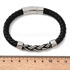 Geflochtene Armbänder aus Mikrofaser-Lederband&nbsp;BJEW-A092-01A-AS