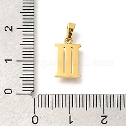 Pendentifs en acier inoxydable 304 avec micro-pavé de zircone cubique et placage ionique (IP)&nbsp;STAS-H228-02G-03
