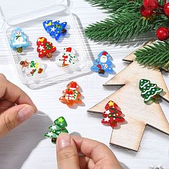 10 Stück handgefertigte Bunte Malerei-Perlen in 10 Farben mit Weihnachtsmotiv&nbsp;LAMP-CJ0002-52