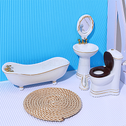 Kits de salle de bain en porcelaine ornements miniatures&nbsp;AJEW-WR0003-91