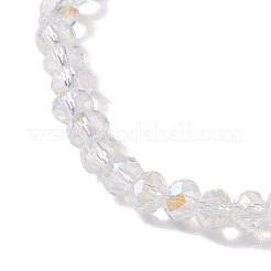 Blumen-Stretcharmband aus natürlicher Muschel und Glasperlen&nbsp;BJEW-JB10184-01