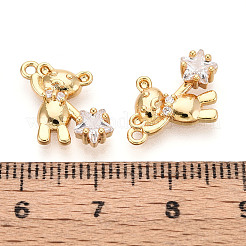 Pendenti in zirconi cubici trasparenti in micro pavè di ottone&nbsp;KK-T078-02G-04