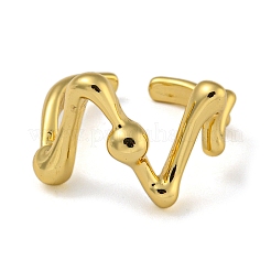 Offene Manschettenringe aus Messing in V-Form für Damen&nbsp;RJEW-Z050-05G