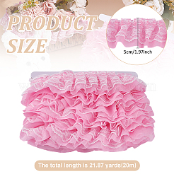 20 m doppellagiges Spitzenband aus Polyester mit plissierten Blumen&nbsp;OCOR-MA0001-42B
