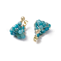 Orecchini a cerchio rotondi in ottone con apatite naturale&nbsp;EJEW-TA00620-03