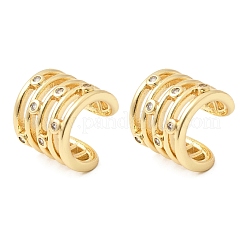 Messing Micro Pave klare Zirkonia Manschette Ohrringe&nbsp;EJEW-C186-15G