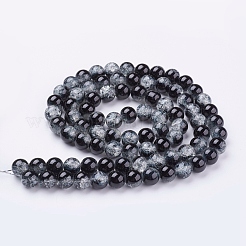 Chapelets de perles en verre craquelé peints à la bombe&nbsp;CCG-Q002-10mm-11