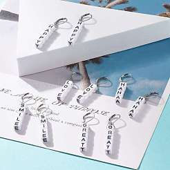 5 Paar 5 Stil-Acryl-Würfel-Buchstaben-Perlen-Ohrringe&nbsp;EJEW-JE04836
