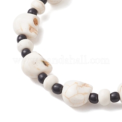 3 bracciale in 3 colori di perline di vetro e turchese sintetico&nbsp;BJEW-JB12170