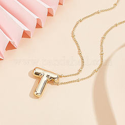 1 chaîne en laiton avec pendentifs en alliage de lettres&nbsp;NJEW-LP0001-41T-G