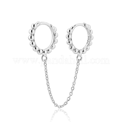 Boucles d'oreilles créoles argentées s925 à motif géométrique&nbsp;TG2008-2