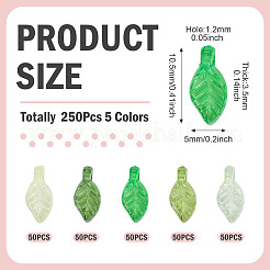 250 Stück 5 Farben transparente Acryl-Anhänger&nbsp;TACR-TA0001-68