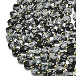Naturschneeflocke Obsidian Perlen Stränge&nbsp;G-C116-A78-02
