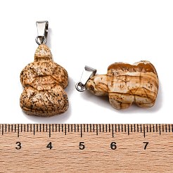 Natur Bildjaspisses Anhänger&nbsp;G-B127-06P-08