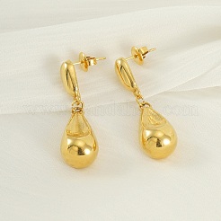 Boucles d'oreilles pendantes en forme de larme en acier inoxydable 304&nbsp;EJEW-S279-04G