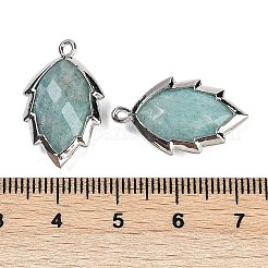 Pendenti a foglia sfaccettata in amazzonite naturale&nbsp;G-I375-04P-02