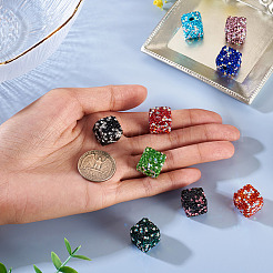 9 Stück handgefertigte Strassperlen aus Polymer-Ton in 9 Farben.&nbsp;RB-TA0001-32