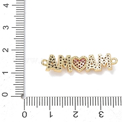 Muttertags-Glieder aus Messing mit Mikropavé-Fassung aus Zirkonia&nbsp;KK-T084-03B-G