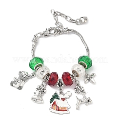 4 stücke 4 stile weihnachten thema glas & legierung europäischen perlen armband-sets für frauen&nbsp;BJEW-JB11198