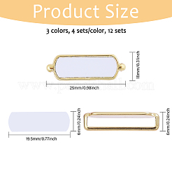 12 Satz Uhrenarmband-Zubehör aus 3 Farben mit Wärmeübertragungslegierung&nbsp;FIND-CA0010-21