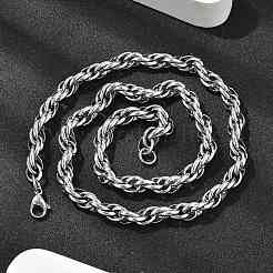 304 Edelstahl-Seilkettenhalsketten für Damen und Herren&nbsp;NJEW-A033-04A-P