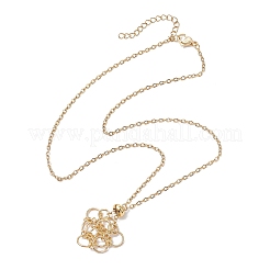 Collane con ciondolo a forma di sacchetto macramè di perle rotonde&nbsp;NJEW-JN04955-01