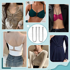 10 boucle de bikini en alliage de zinc en forme de U&nbsp;FIND-PH0028-98P
