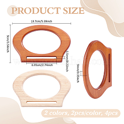 4 Stück ovale Taschengriffe aus Holz in 2 Farben&nbsp;FIND-PH0059-90B