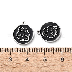 Anhänger aus schwarzem Emaille aus 304 Edelstahl&nbsp;STAS-M102-17P-03