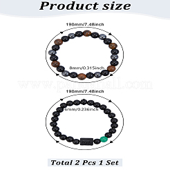 Bracciali elasticizzati in pietre dure miste naturali&nbsp;BJEW-LP0001-25J
