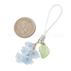 Adornos colgantes de flores hechos a mano con vidrio soplado y acrílico&nbsp;HJEW-TA00438-04