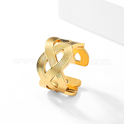Bague ouverte en acier inoxydable 201 en forme de croix irrégulière pour accessoire de vacances quotidien.&nbsp;CK8192