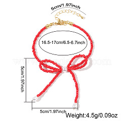 Armbänder mit Schleife aus Glasperlen für Damen&nbsp;ZN6735-1