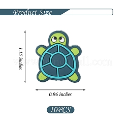 10 pz perline in silicone a forma di tartaruga dei cartoni animati&nbsp;JX710A