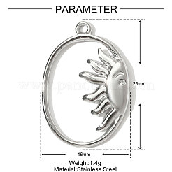Anhänger aus Edelstahl 304&nbsp;STAS-OY001-27P