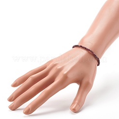 Facettierte Unterlegscheibe natürliche Granatperlen Stretch Armbänder&nbsp;BJEW-JB06383-01