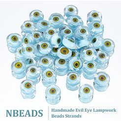 1 brin de perles de lampwork faites à la main contre le mauvais œil&nbsp;LAMP-NB0001-69