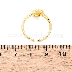 Mikropavé-Manschettenringe aus klarem Zirkonia aus Messing für Damen&nbsp;RJEW-U047-05G