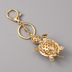 Portachiavi con ciondolo scintillante tartarugato in lega di strass pieno&nbsp;KEYC-WH0029-62G