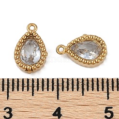 Placcatura ionica (ip) 304 acciaio inossidabile micro pavé zirconia cubica charms&nbsp;STAS-K256-20G-09