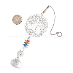 Hängende Sonnenfänger aus Glasperlen und 201 Edelstahl&nbsp;HJEW-JM04762-02