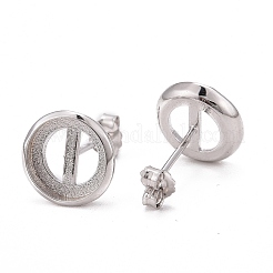 925 configuración de aretes tipo botón de plata esterlina chapada en rodio antideslustre&nbsp;STER-F032-01P