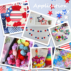 450 lot de 3 pompons en laine pour créer une poupée DIY sur le thème de la fête de l'indépendance ({2} couleurs disponibles).&nbsp;AJEW-SC0004-37A